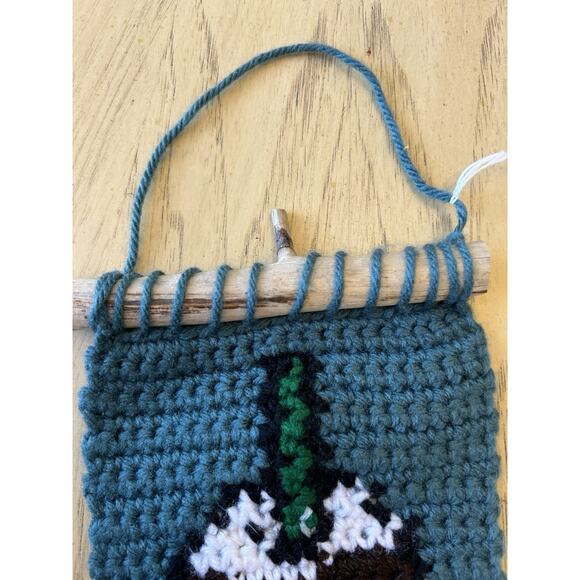 handmade crochet Starbucks wall hanging iced coffee Frappuccino Retro Boho NEW - Picture 5 of 7